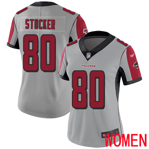 Atlanta Falcons Limited Silver Women Luke Stocker Jersey NFL Football #80 Inverted Legend->women nfl jersey->Women Jersey